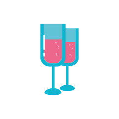Isolated champagne cups vector design