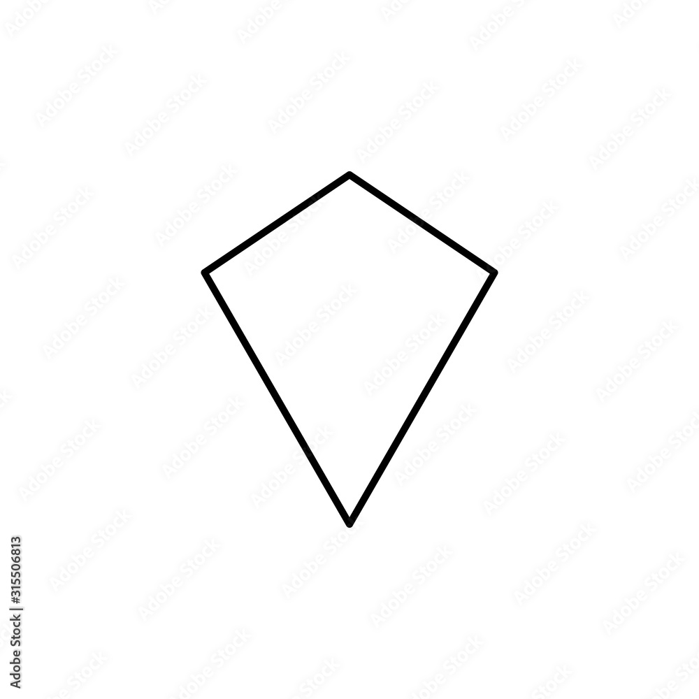 Poster geometric shapes, rhombus icon. simple line, outline vector 3d figures icons for ui and ux, website 