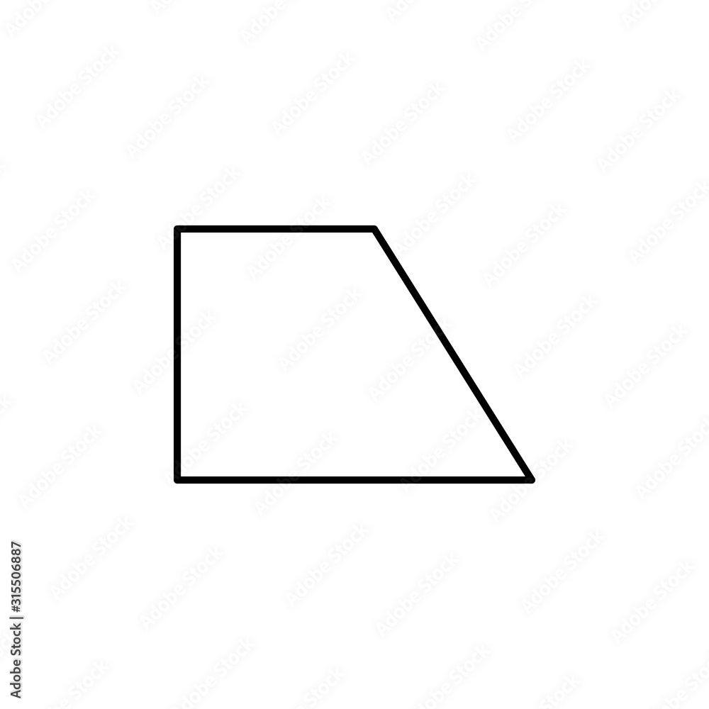 Poster geometric shapes, trapezoid icon. simple line, outline vector 3d figures icons for ui and ux, websit