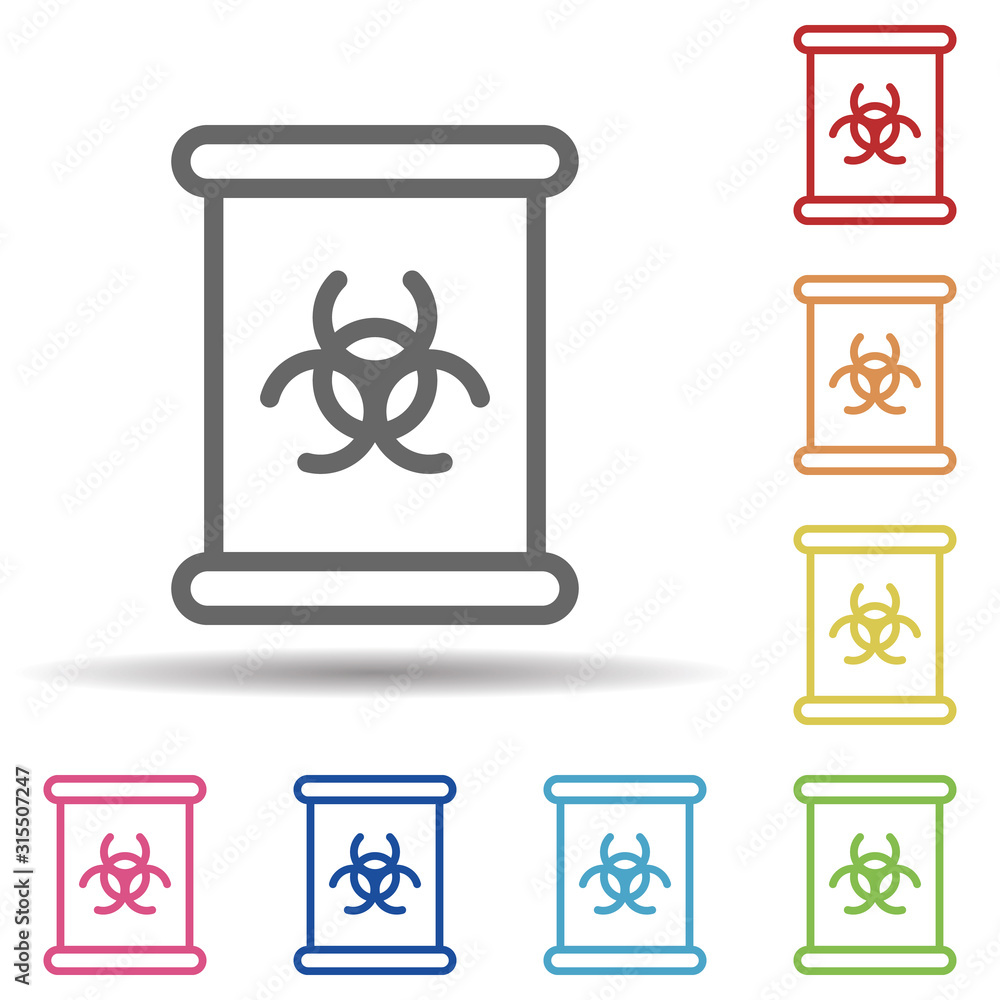 Aufkleber nuclear line vector in multi color style icon. simple thin line, outline vector of pollution icons f