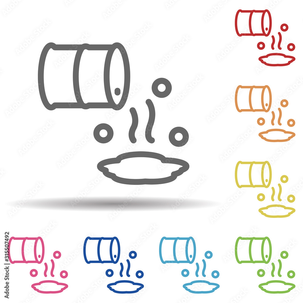 Poster dagger, oil, pollution, spill line vector in multi color style icon. simple thin line, outline vecto