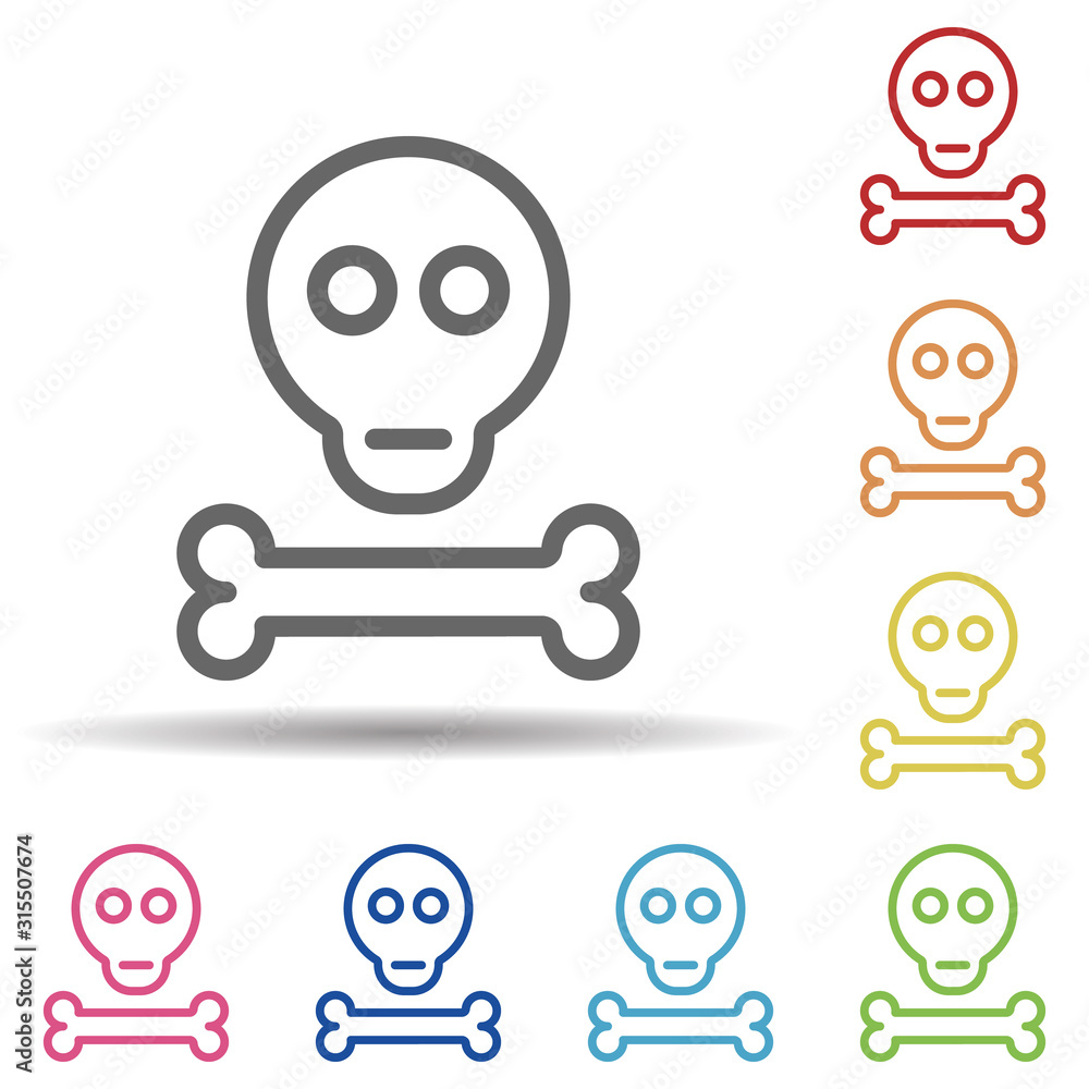 Poster death line vector in multi color style icon. simple thin line, outline vector of pollution icons for