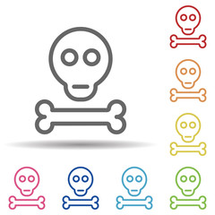 Death line vector in multi color style icon. Simple thin line, outline vector of pollution icons for ui and ux, website or mobile application