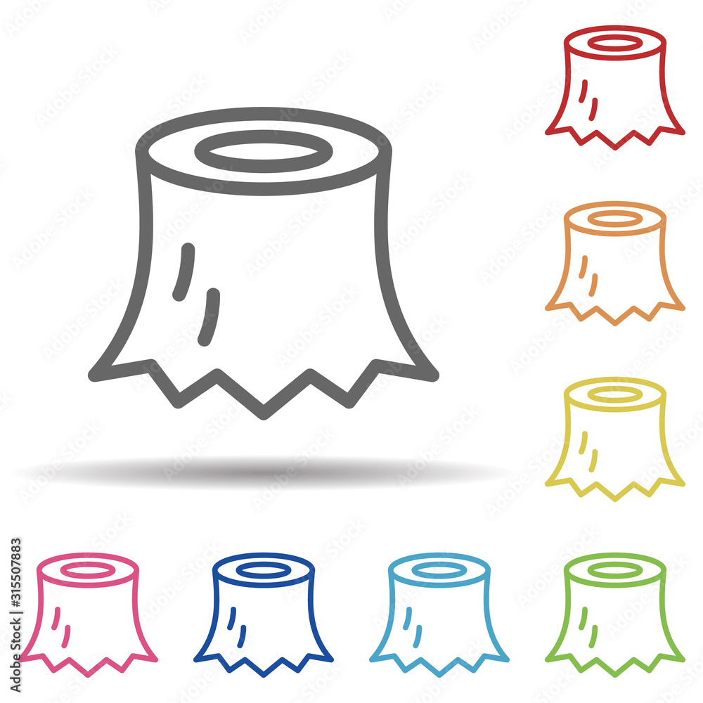 Poster forest, destruction line vector in multi color style icon. simple thin line, outline vector of pollu