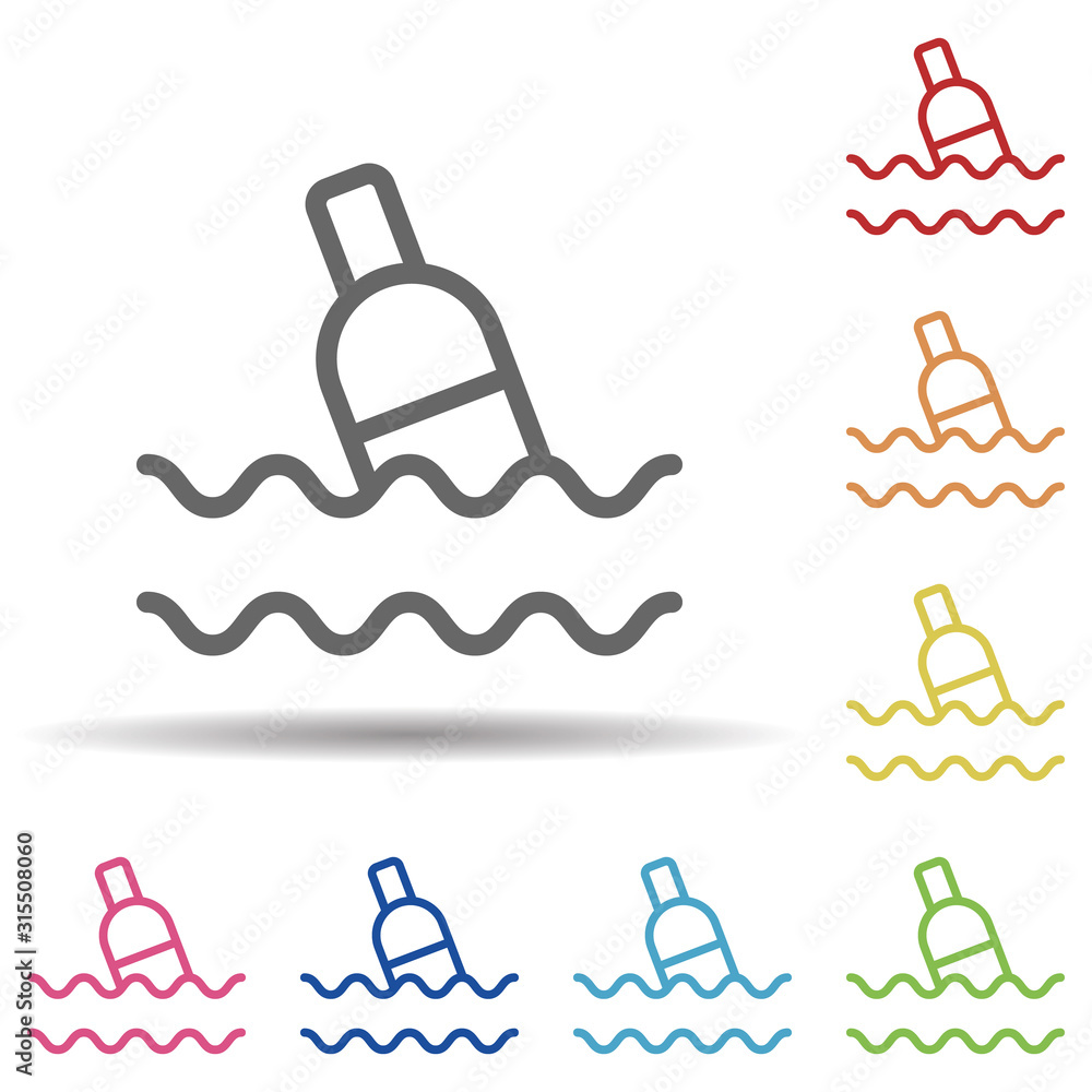 Aufkleber pet, pollution line vector in multi color style icon. simple thin line, outline vector of pollution 