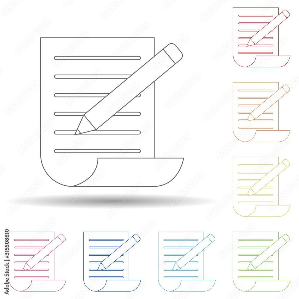 Aufkleber pencil and record in multi color style icon. simple thin line, outline vector of programming icons f