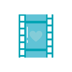 Isolated movie strip with heart vector design