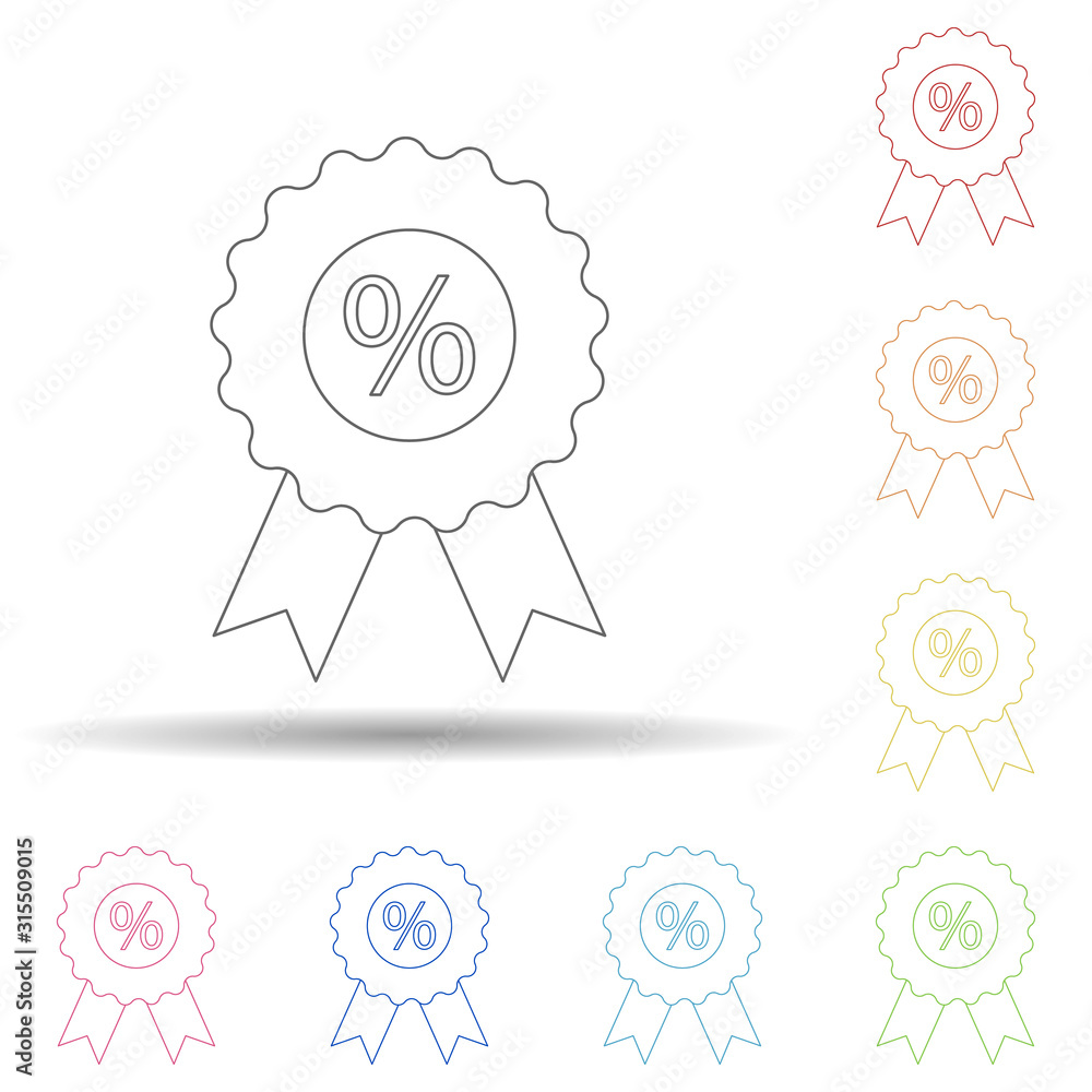 Poster discount sign in multi color style icon. simple thin line, outline vector of programming icons for u