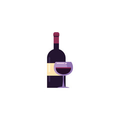 Isolated wine bottle and cup vector design
