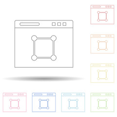 Vector graphics in the browser in multi color style icon. Simple thin line, outline vector of programming icons for ui and ux, website or mobile application
