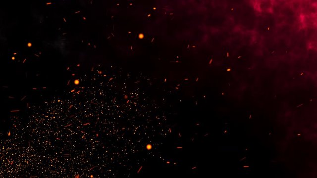 Motion Graphic,  introductory video of Sparks Floating in the air