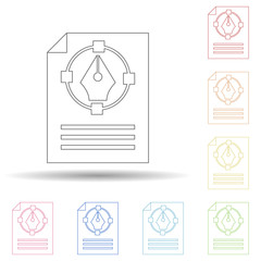 Illustrative description in multi color style icon. Simple thin line, outline vector of programming icons for ui and ux, website or mobile application