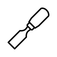 Chisel icon design template, vector icon designed in line style, editable stroke icon on white background, can be used for web and various needs of your project