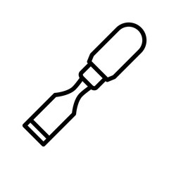 Chisel icon design template, vector icon designed in line style, editable stroke icon on white background, can be used for web and various needs of your project