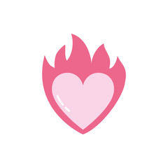 Isolated flame with heart vector design
