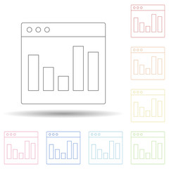 Chart browser in multi color style icon. Simple thin line, outline vector of programming icons for ui and ux, website or mobile application