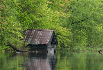 boat house on the river