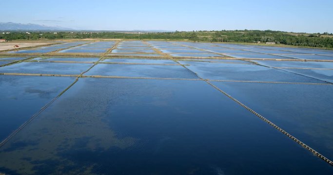 Aerial photo of salt pans in Nin, Croatia