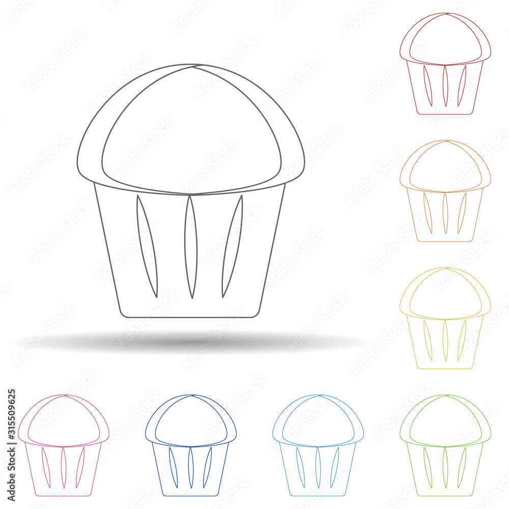 Poster cup cake in multi color style icon. simple thin line, outline vector of resturant icons for ui and u