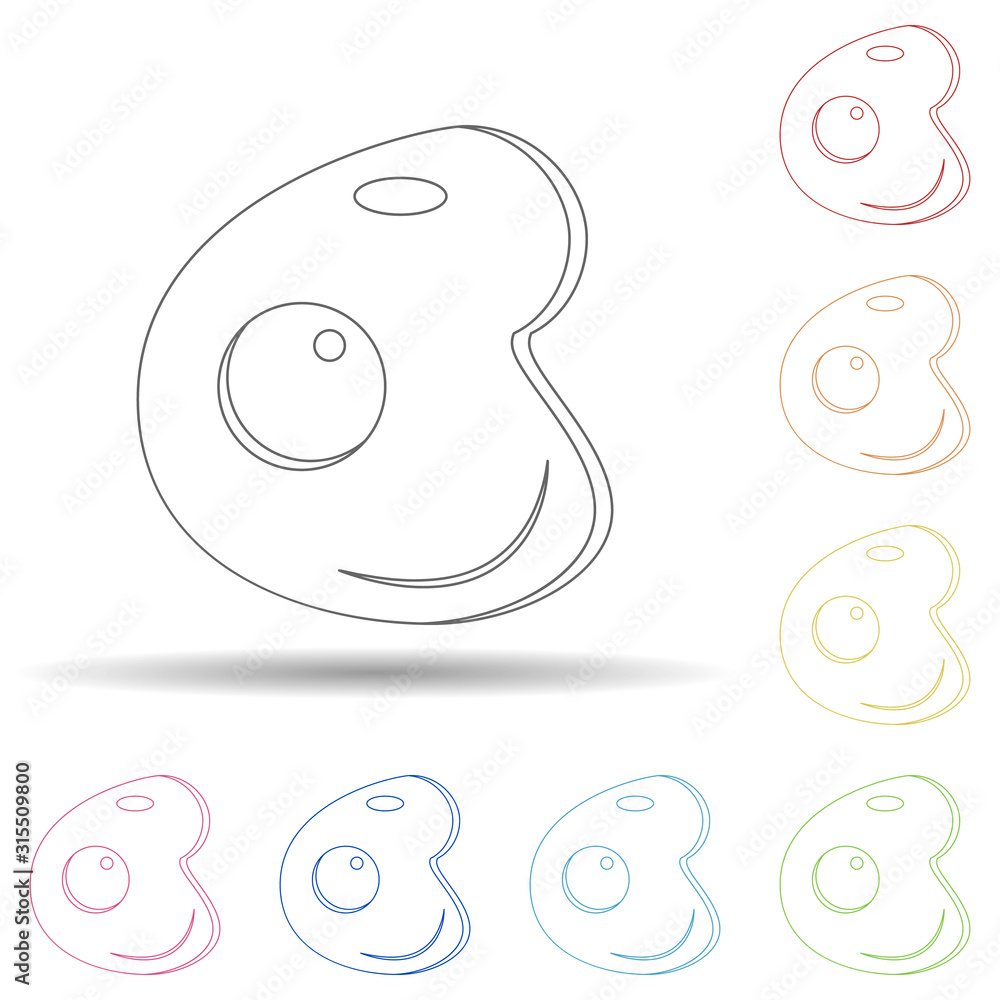 Poster omelette in multi color style icon. simple thin line, outline vector of resturant icons for ui and u