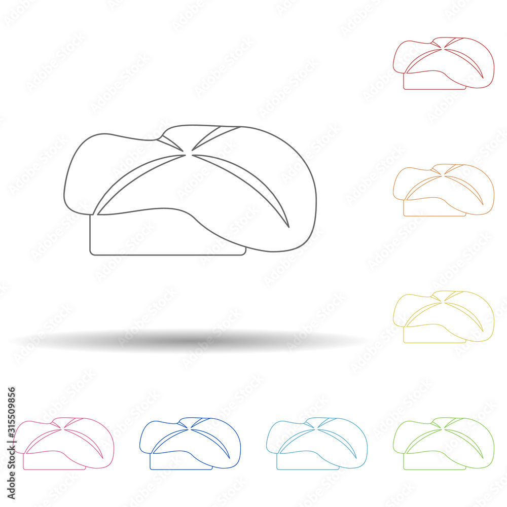 Aufkleber chef hat in multi color style icon. simple thin line, outline vector of resturant icons for ui and u