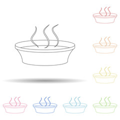 Hot soup in multi color style icon. Simple thin line, outline vector of resturant icons for ui and ux, website or mobile application