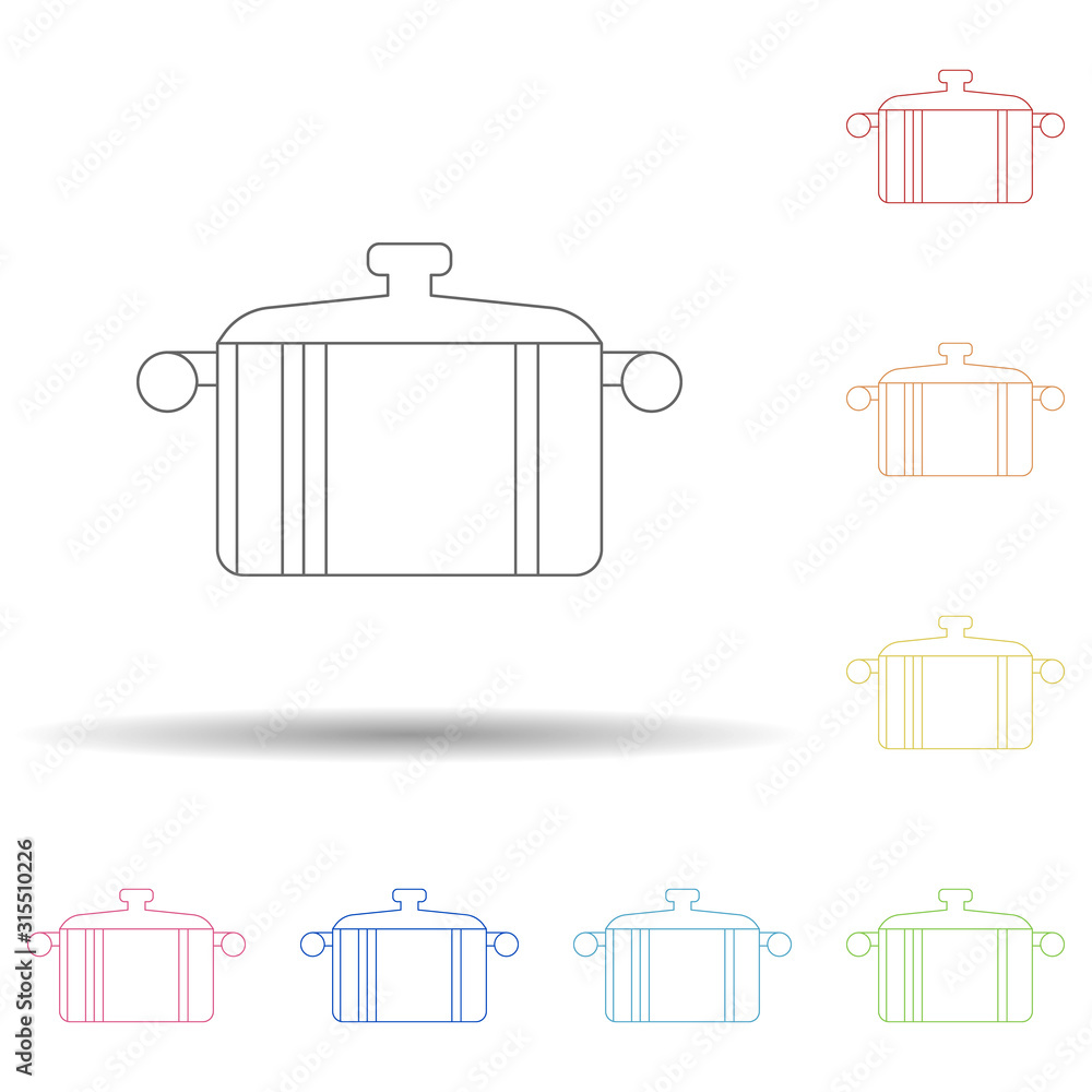 Poster pan in multi color style icon. simple thin line, outline vector of resturant icons for ui and ux, we