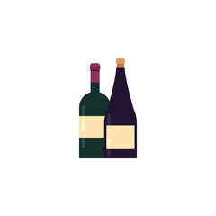 Isolated wine bottles vector design