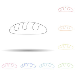 Loaf of bread in multi color style icon. Simple thin line, outline vector of resturant icons for ui and ux, website or mobile application