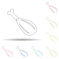 Roast turkey in multi color style icon. Simple thin line, outline vector of resturant icons for ui and ux, website or mobile application