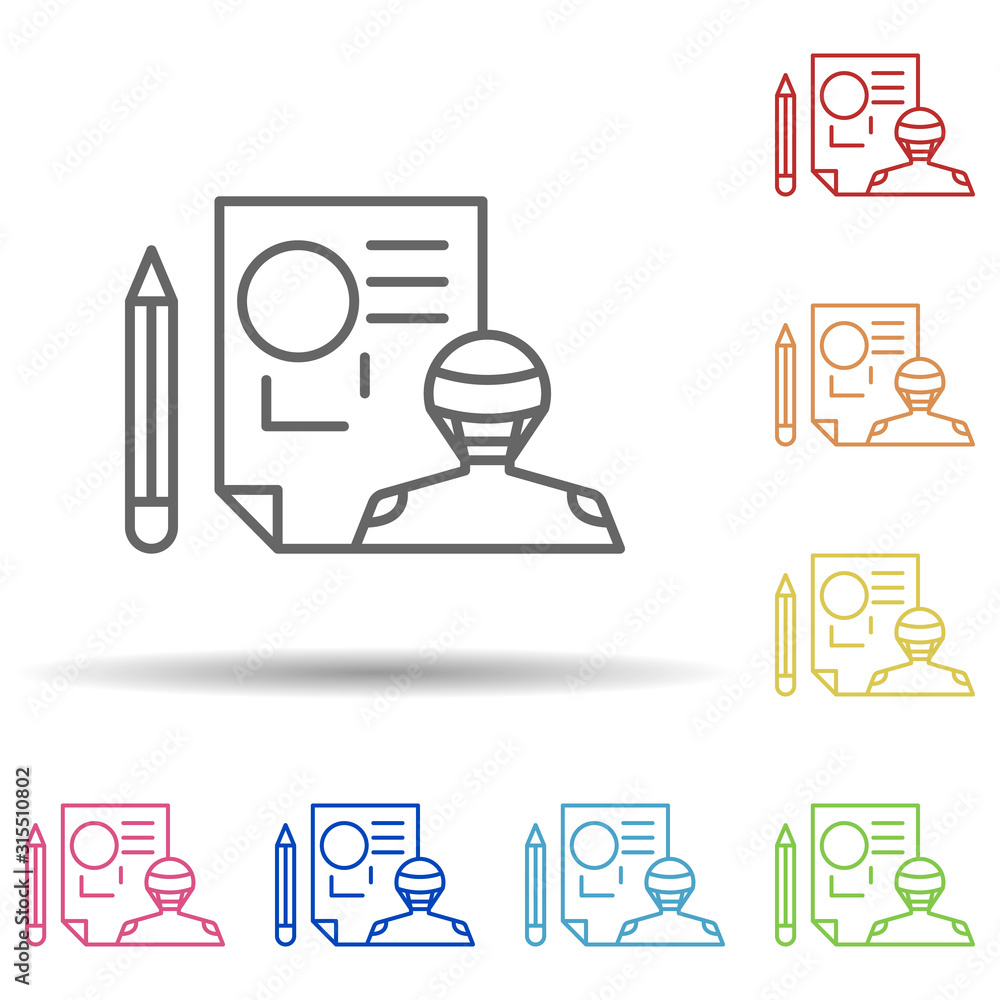 Aufkleber data, design in multi color style icon. simple thin line, outline vector of robotics engineering ico