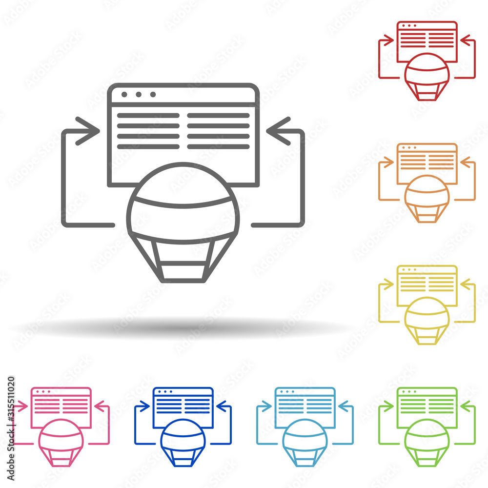 Aufkleber artificial, intelligence in multi color style icon. simple thin line, outline vector of robotics eng