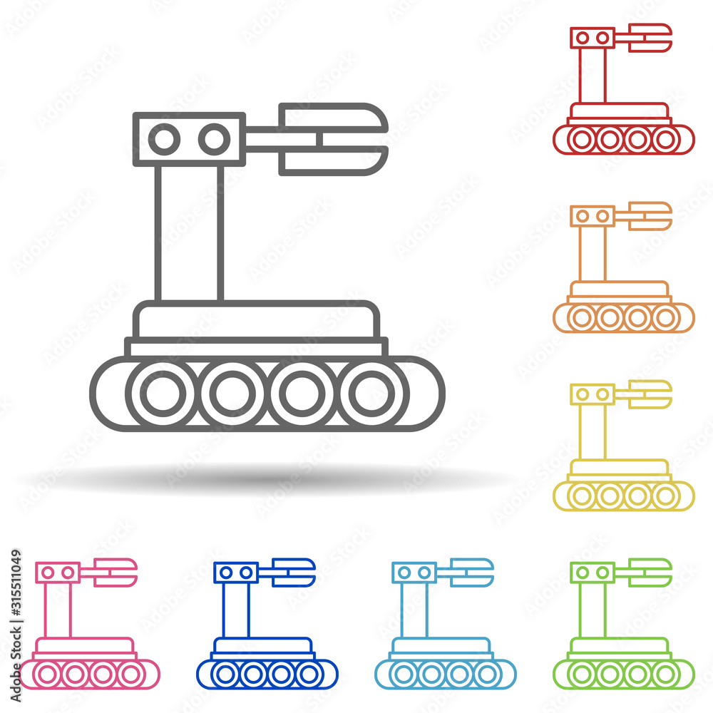 Aufkleber artificial, intelligence in multi color style icon. simple thin line, outline vector of robotics eng