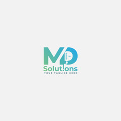 health and medical infuse letter MD logo design