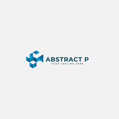 Abstract Letter P and geometric logo