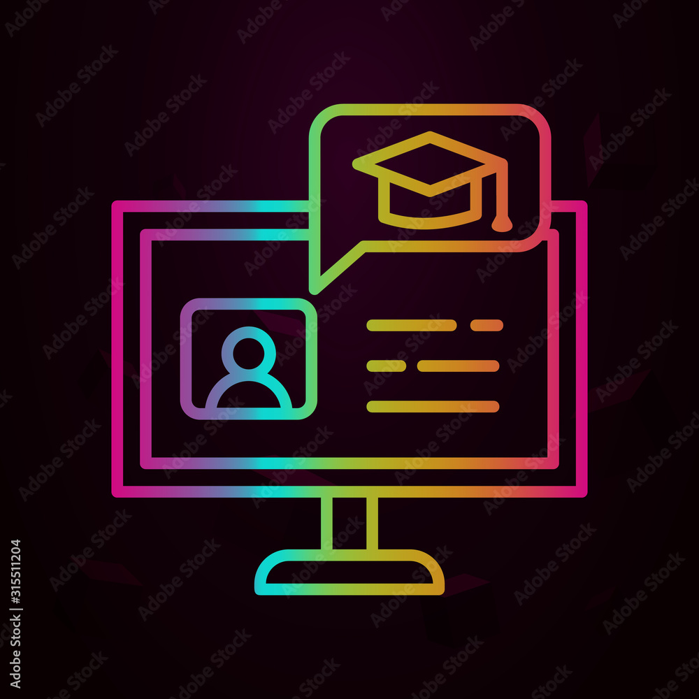 Poster distance learning computer school nolan style icon. simple thin line, outline vector of school icons