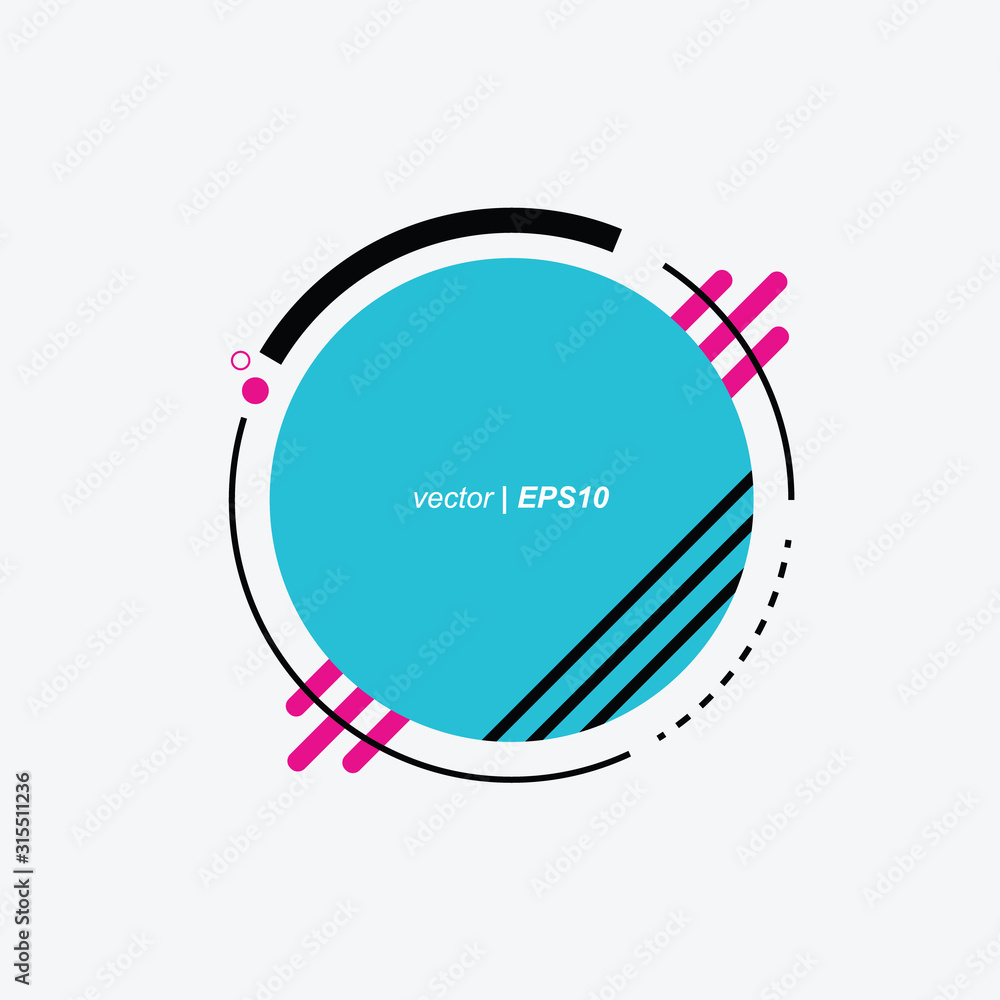Poster modern abstract round vector label