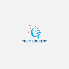Fototapeta premium night moon and dream logo