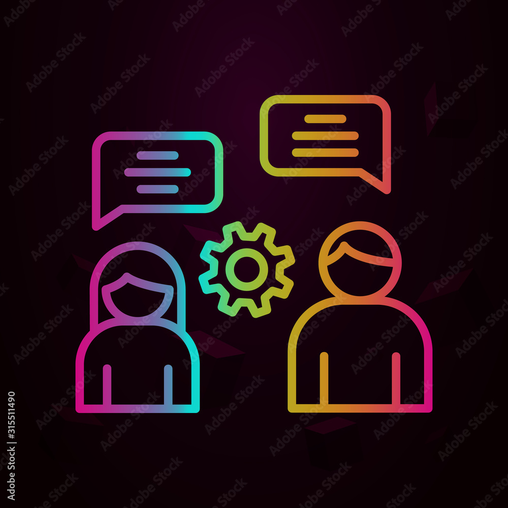 Poster training pupils chat bubbles nolan style icon. simple thin line, outline vector of school icons for 