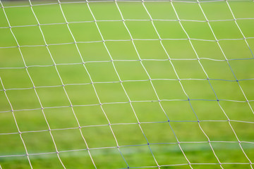 Football or soccer net with blured background