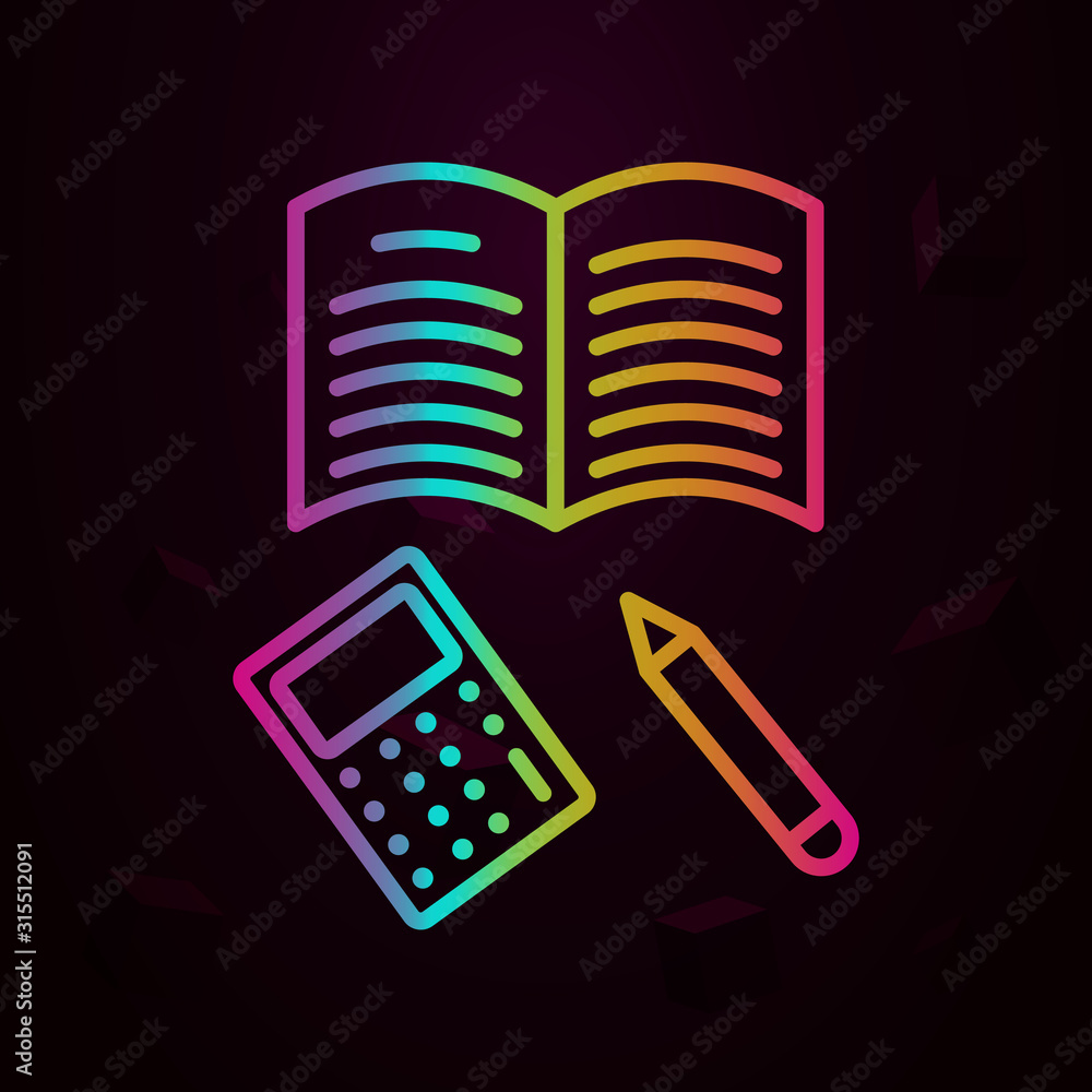 Poster calculator exercise school nolan style icon. simple thin line, outline vector of school icons for ui