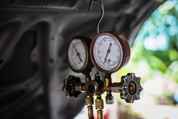 manometers measuring equipment for filling air conditioners car,gauges.