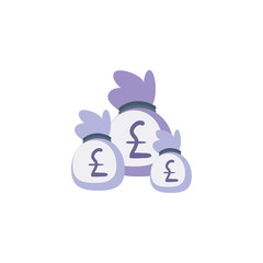 Isolated money pound bags vector design