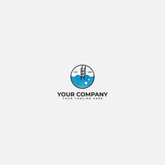 Obraz premium swimming lab logo design, swimming pool solution logo