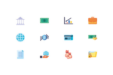 Isolated business icon set vector design
