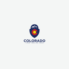 shield and mountain logo, badge colorado mountain logo