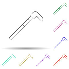 Firefighter, crowbar in multi color style icon. Simple thin line, outline vector of firefighter icons for ui and ux, website or mobile application