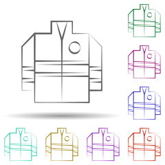 Firefighter, uniform in multi color style icon. Simple thin line, outline vector of firefighter icons for ui and ux, website or mobile application