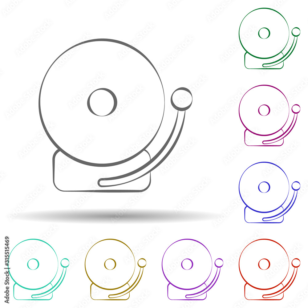 Poster firefighter, fire alarm in multi color style icon. simple thin line, outline vector of firefighter i