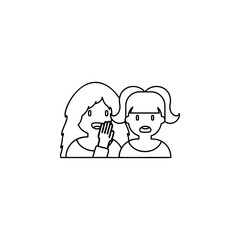 gossip, female icon. Simple thin line, outline vector of friendship icons for ui and ux, website or mobile application